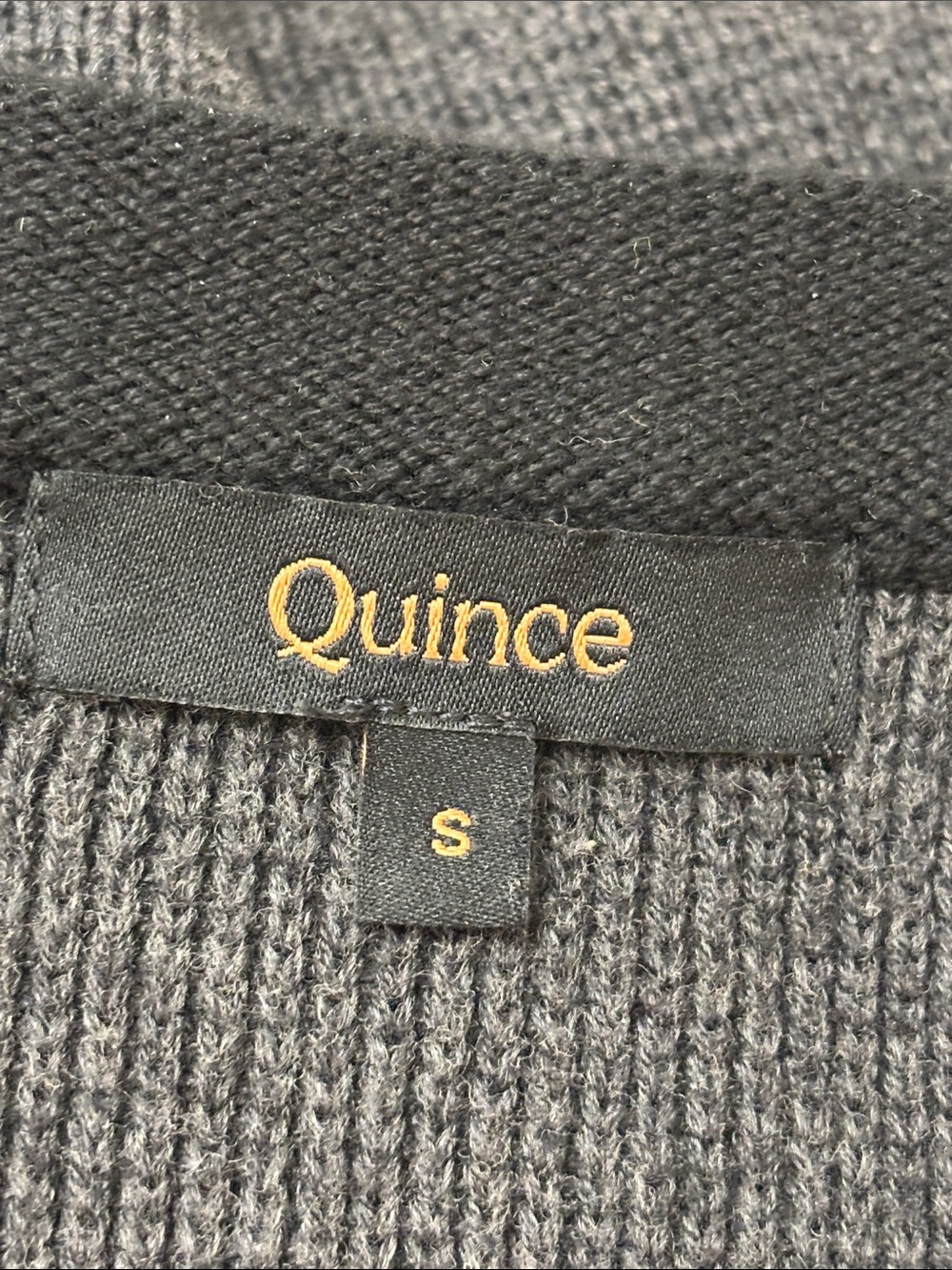 Quince Dark Gray Ribbed Knit 100% Organic Cotton Sweater Jacket Small - Picture 14 of 16